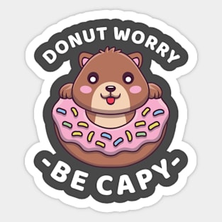 Donut Worry Be Capy | Cute Capybara Sticker